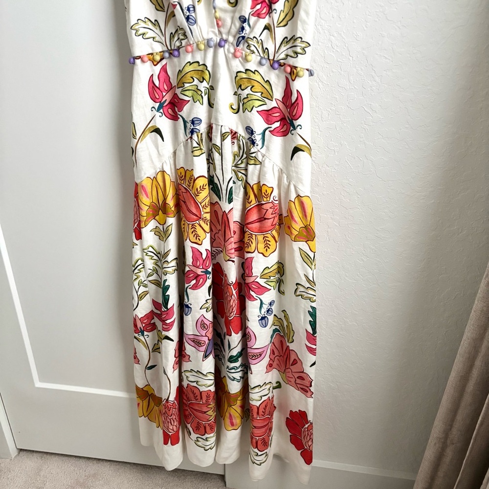 Farm Rio x Anthropologie Floral V-Neck Linen Maxi Dress - Picture 5 of 7
